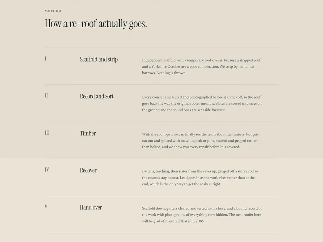 Holloway and Co, editorial site built around a measured drawing, screen 3