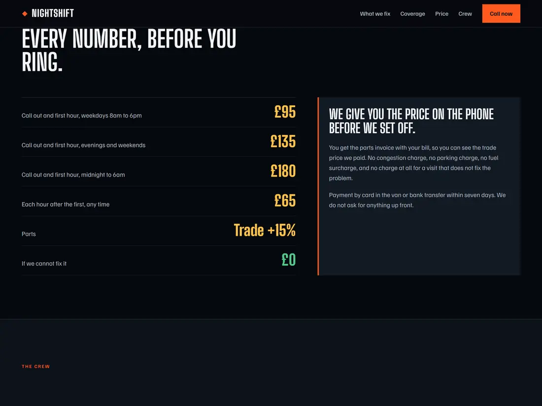Nightshift, emergency trade site built for the phone, screen 4