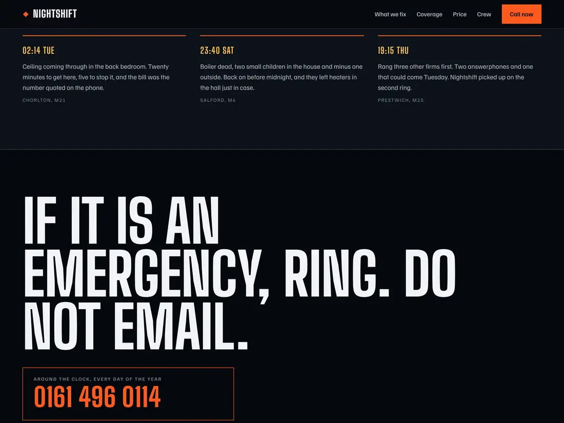 Nightshift, emergency trade site built for the phone, screen 5