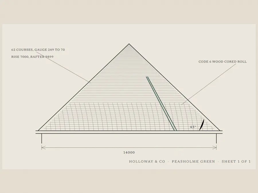 Holloway and Co website, heritage roofing built around a measured drawing