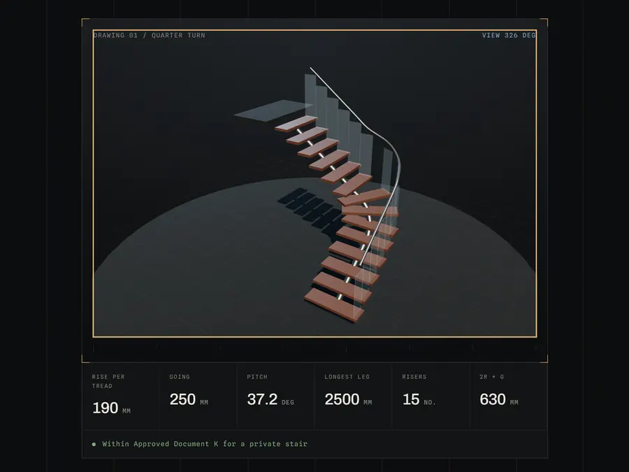 Volute Stairmakers website, a 3D stair configurator built by Iron Oak Web